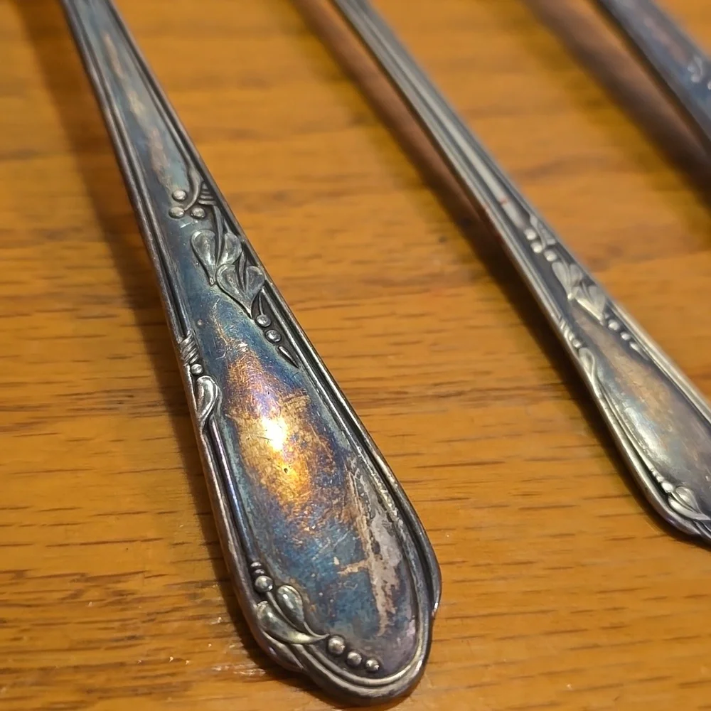 VTG WM A Rogers A1 Plus Oneida Ltd 1936 Meadowbrook 3 Piece Silver Serving Set
